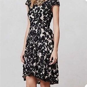 Yoana Baraschi Jardim Sheer Hi-lo‎ Dress Black White Lace Ribbon Size:10